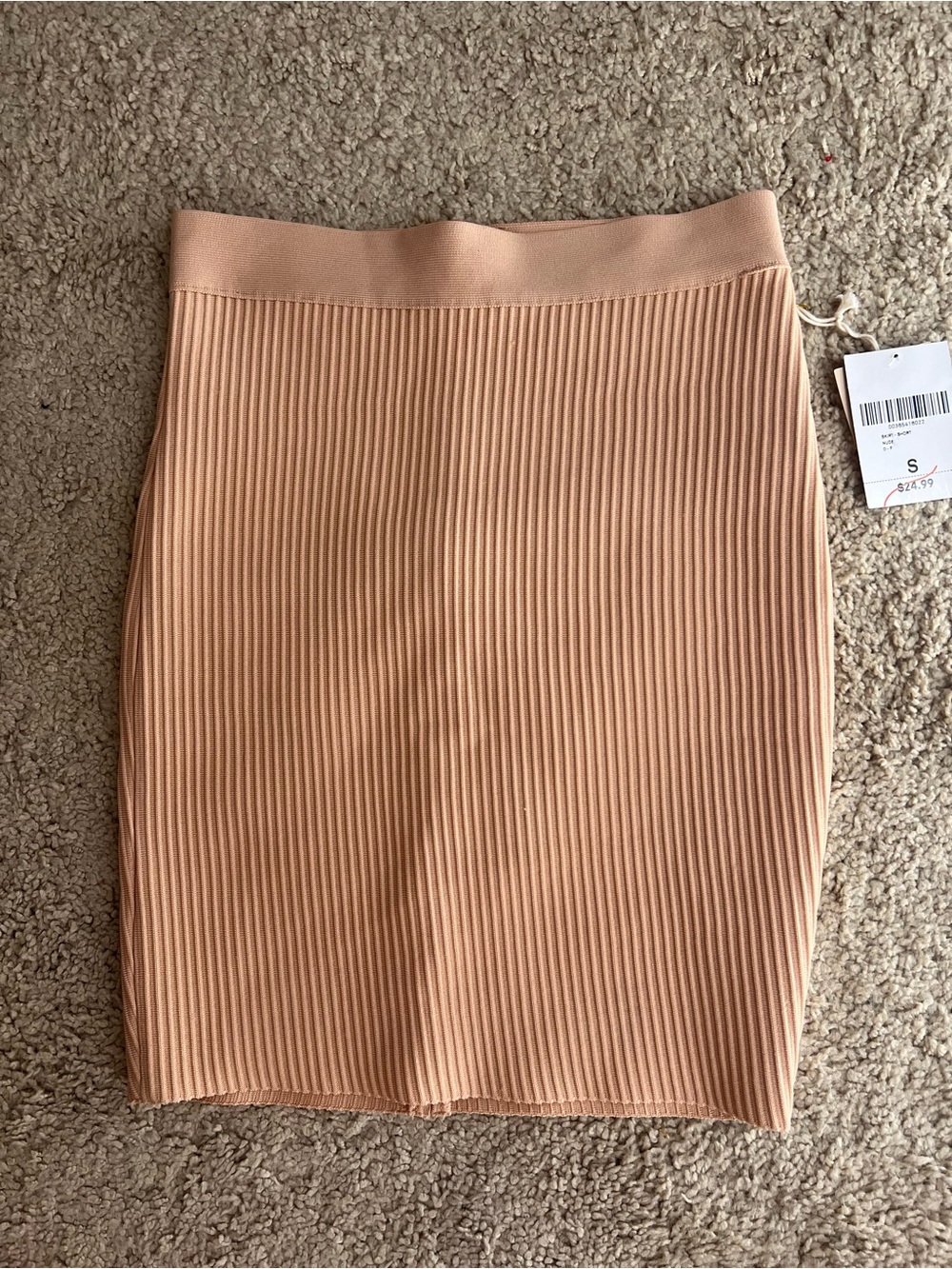 Forever 21 Ribbed Pencil Skirt in Peach
